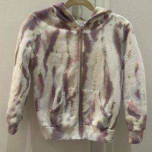 Little Moon Society Zip Up Tie Dye Sweatshirt Size 4Y